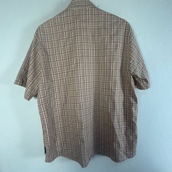 Royal Robbins Mens Plaid Short Sleeve Button-Up Shirt Large Organic Cotton Blend - Picture 2 of 8